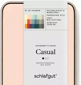 Простыня Schlafgut "CASUAL" хлопковая 120-130х200 см, цвет red light