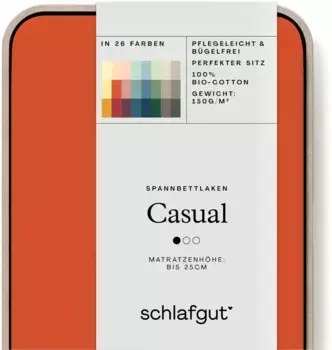 Простыня Schlafgut CASUAL хлопковая 90-100х190-200 см, цвет red mid