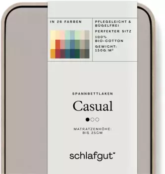 Простыня Schlafgut CASUAL хлопковая 90-100х190-200 см, цвет sand mid