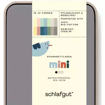 Простыня Schlafgut «Casual Mini», для детей, СДЕЛАНО В ЗЕЛЕНОМ цвете от OEKO-TEX, цвет Grey Mid