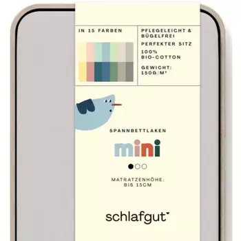 Простыня Schlafgut «Casual Mini», для детей, СДЕЛАНО В ЗЕЛЕНОМ цвете от OEKO-TEX, цвет Grey Light