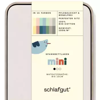 Простыня Schlafgut «Casual Mini», для детей, СДЕЛАНО В ЗЕЛЕНОМ цвете от OEKO-TEX, цвет Sand Light