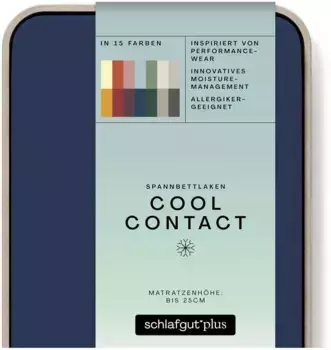 Простыня Schlafgut "Cool Contact", 100% гребённая микрофибра 140-160х200 см, 1 шт., синий