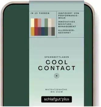 Простыня Schlafgut "Cool Contact", 100% гребённая микрофибра 140-160х200 см, 1 шт., цвет Green Deep