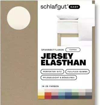 Простыня Schlafgut "EASY Jersey Elastane Topper", СДЕЛАНО В ЗЕЛЕНОМ цвете от OEKO-TEX 120-130х200-220 см, 1 шт., цвет Yellow Light