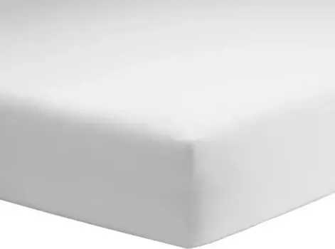 Простыня Schlafgut "Мако трикотаж из 100% хлопка, простыня", для матрасов высотой до 18 см, размером 90х200, 140х200 или 180х200 см 90-100х190-200 см, 1 шт., белый