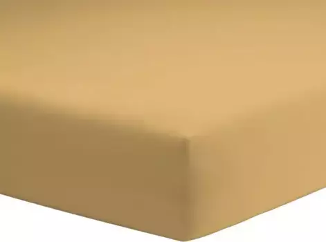 Простыня Schlafgut "Мако трикотаж из 100% хлопка, простыня", для матрасов высотой до 18 см, размером 90х200, 140х200 или 180х200 см 90-100х190-200 см, 1 шт., цвет curry