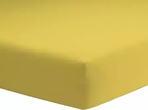 Простыня Schlafgut "Мако трикотаж из 100% хлопка, простыня", для матрасов высотой до 18 см, размером 90х200, 140х200 или 180х200 см 90-100х190-200 см, 1 шт., цвет gelb