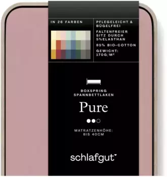 Простыня Schlafgut Pure Boxspring 90-100х200-220 см, розовый