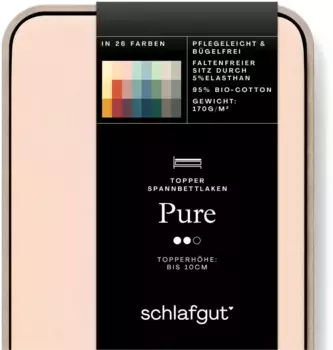 Простыня Schlafgut "PURE TOPPER" хлопковый 180-200х200-220 см, цвет red light