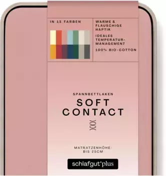 Простыня Schlafgut "Soft Contact", 100% органический хлопок 140-160х200 см, 1 шт., фиолетовый