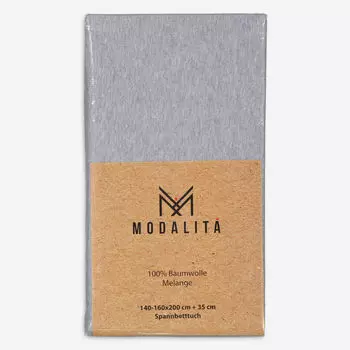 Простыня серая с меланжевым узором 160х200см Modalita