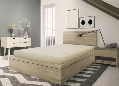 Простыня SETEX "тонкая фланелевая простыня GOTS", изготовленная из сертифицированного органического хлопка 180х200 см, 1 шт., цвет natur