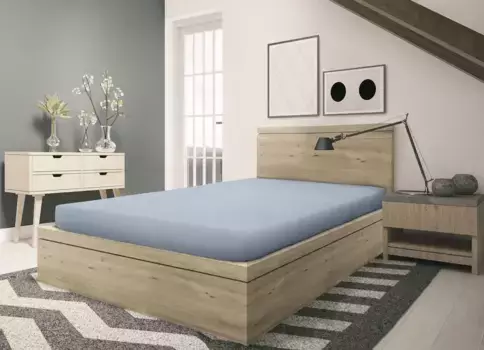 Простыня SETEX "тонкая фланелевая простыня GOTS", изготовленная из сертифицированного органического хлопка 140х200 см, 1 шт., светло-синий