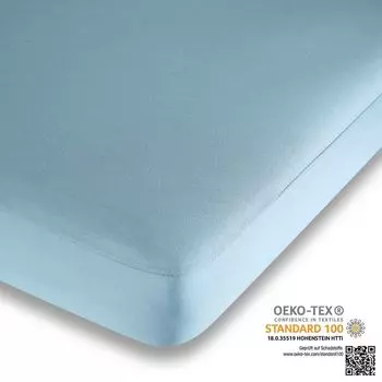 Простыня Sleep прекрасно прилегающая, водонепроницаемая для детей и взрослых, светло-голубая 140 см x 190-200 см Betten-ABC