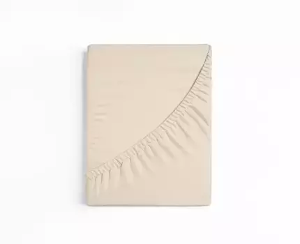 Простыня Sleepstyle "SleepStyle, изготовленная из 100% хлопка", сохраняет форму и проста в уходе, для матрасов высотой до 20 см 90-100х190-200 см, 1 шт., цвет creme