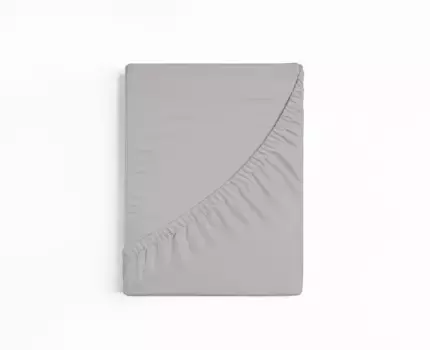 Простыня Sleepstyle "SleepStyle, изготовленная из 100% хлопка", сохраняет форму и проста в уходе, для матрасов высотой до 20 см 180-200х190-200 см, 1 шт., цвет silber