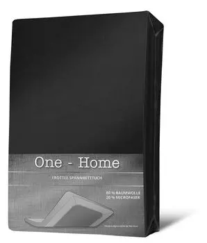 Простыня TERRY 180x200 см - 200x200 см черная простыня на резинке One-Home