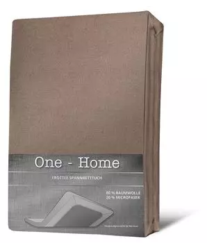 Простыня TERRY 90x200см - 100x200см taupe beige простыня на резинке One-Home, коричневый