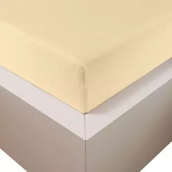 Простыня Traumschloss Premium Plus из благородного джерси 140-160 x 200-220 см натуральный 260 г/м, 47,5 % хлопок мако, 47,5 % лиоцелл, 5 % эластан