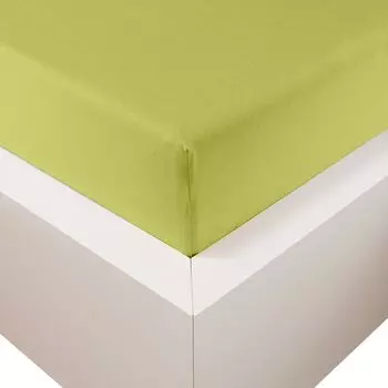 Простыня Traumschloss Premium Plus из благородного джерси 140-160 х 200-220 см мох 260 г/м, 47,5 % хлопок Мако, 47,5 % Лиоцелл, 5 % эластан