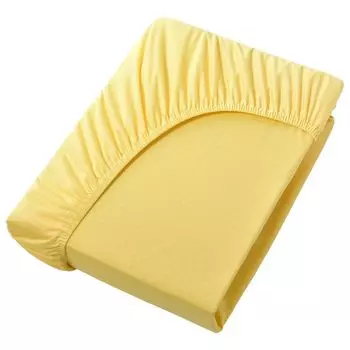 Простыня трикотажная, 100% хлопок, 140х200см, жёлтая NatureMark