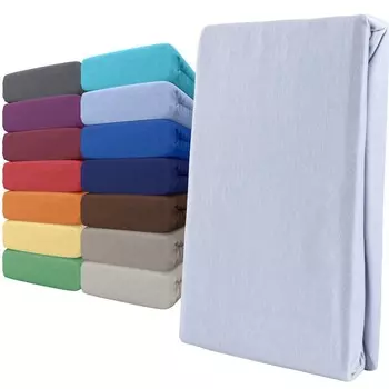 Простыня трикотажная 180-200х200 белая, 100% хлопок, резинка по всему периметру leonado vicenti