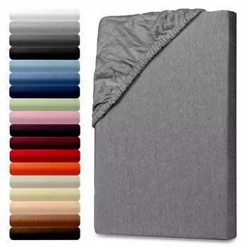 Простыня трикотажная 90-100х190-200см антрацит Julido