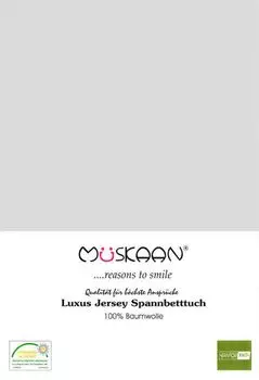 Простыня трикотажная приталенная 180х200 - 200х200 см светло-серая/серебристая - 100% хлопок Mskaan