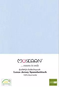 Простыня трикотажная приталенная 90х200 - 100х200 см Bleu - 100% хлопок Mskaan