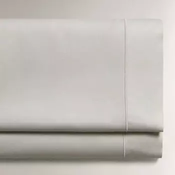 Простыня Zara Home 300 Thread Count Sateen With Trim, серый