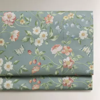 Простыня Zara Home Floral Print, голубой
