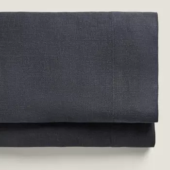 Простыня Zara Home Linen 310 г/м, темно-синий