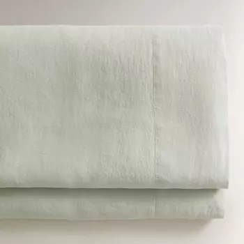 Простыня Zara Home Linen, зеленый