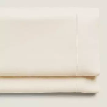 Простыня Zara Home Sateen With Trim , 300 нитей, экрю