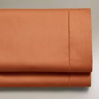 Простыня Zara Home Sateen With Trim, 300 нитей, терракотовый