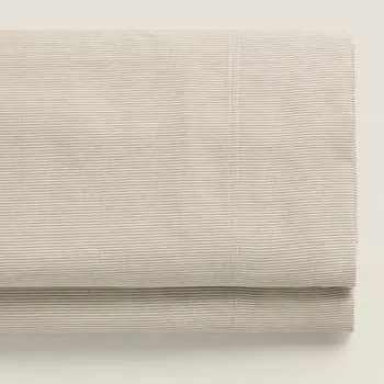 Простыня Zara Home Striped Cotton, песочный