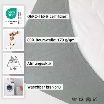 Простыня Zollner, светло-серый