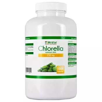 Протеин высокого качества Chlorella Vulgaris 250 мг 1000 таблеток, Myvita