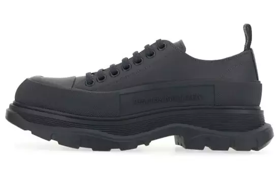 Протектор Alexander McQueen Slick Low на шнуровке, кожаный, серо-серый