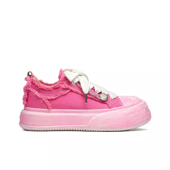 Протирая Color Series Canvas Shoes Unisex Low-Top Pink Soap Opera