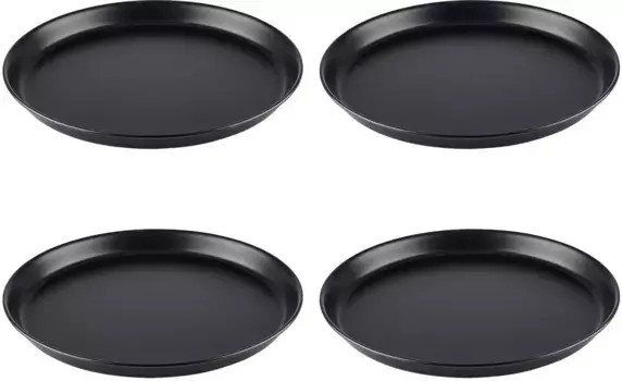 Противень для пиццы APS, листовая сталь, (набор, 4 шт.), Производство Германия 28х2,5 см–2,5 см, цвет stahlblau