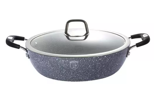 Противень для выпечки Berlingerhaus с мраморной поверхностью и крышкой из серого камня высотой 28 см Touch Line BH-1158