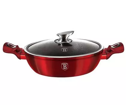 Противень для выпечки Berlingerhaus с мраморной поверхностью и крышкой 32 см Burgundy Metallic Line BH-1264