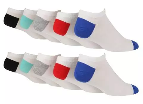 Противоскользящие низкие спортивные носки белые/разноцветные 1 h&t Wildfeet, мультиколор