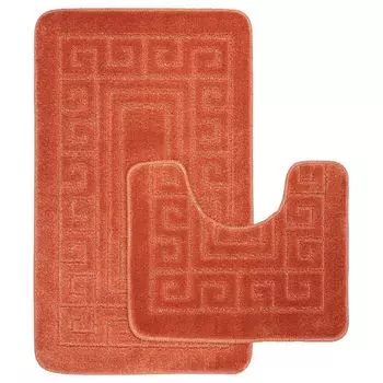 Противоскользящий набор из 2 предметов для ванной комнаты, коврики для ванной, набор ковриков - терракота Luxus Wohnkultur