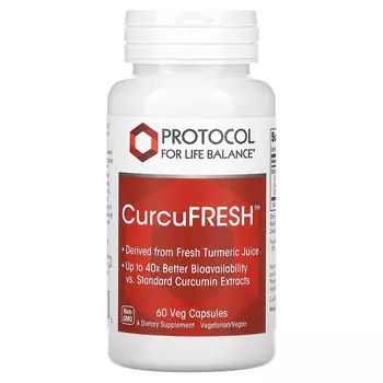 Protocol for Life Balance, CurcuFRESH, 500 мг, 60 растительных капсул