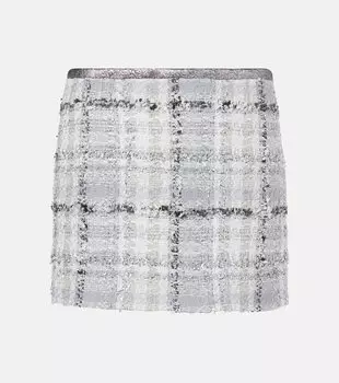 Проверенная низкая мини-юбка из ламе твида Dolce&Gabbana, Quadri-Check-Tartan