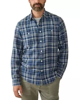 Проверенная рабочая рубашка из шамбре Faherty, синий