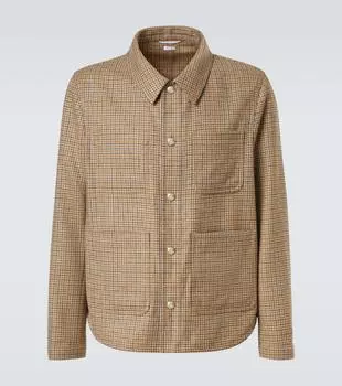 Проверенная шерстяная твидовая рубашка-овершот Thom Browne, коричневый